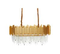 Lustre Classique Éclairage Suspendu Aluminium avec Cristaux Doré Garcia