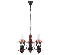 Lustre classique Enna noir bois verre E14 3x40W Rabalux