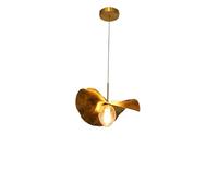 Lustre créatif à tête Unique en cuivre, Feuille de Lotus créative, Lampe Suspendue G9 de Couleur cuivre, Table à Manger, Salon de thé, luminaire décoratif/11,81 pouces/30Cm