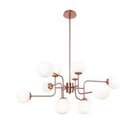 Lustre cuivre 12 globes blancs E14 Maytoni Erich design