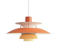 Lustre d'art Design Moderne E27, Lustre Simple en Aluminium Macaron, lumière de café, lumière de Restaurant, lumière de fenêtre, lumière de Bar. - Blanc et Rose 40 cm