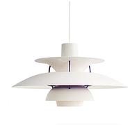 Lustre d'art Design Moderne E27, Lustre Simple en Aluminium Macaron, lumière de café, lumière de Restaurant, lumière de fenêtre, lumière de Bar. - Blanc et Rose 40 cm