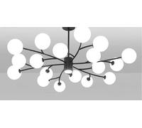 Lustre de Plafond LED à Boules en Verre Blanc Laiteux de Style Nordique, Douille E27, pour Chambre, Salle à Manger, Salon, Table, Suspension Tricolore (Noir, 18 têtes, Neutre)