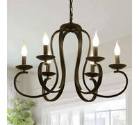 Lustre de style français rustique, 6 lumières, chaîne réglable