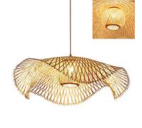 Lustre de tissage vintage en bambou naturel et luminaire suspendu rotin tissé Créations de fées créatives réglable E27 suspension restaurant restaurant salon de thé chambre suspensions en bambou