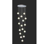 Lustre d'escalier en Cristal au Design Nordique, Suspension pour Plafond Duplex/loft, éclairage LED de Luxe (18 têtes, lumière Chaude)