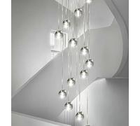 Lustre d'escalier en Spirale pour Hall d'entrée, Cuisine, plafonnier décoratif, Lustre Moderne en Cristal LED (35 lumières, Blanc Chaud)