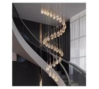 Lustre d'escalier Moderne en Cristal, éclairage intérieur, plafonnier, Suspension, Lustre LED pour Salon (24 têtes, intensité Variable)