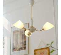 Lustre d'îlot de Cuisine Moderne de Style Vintage, plafonnier en Verre de Lait, 3 lumières, Abat-Jour élégant, luminaire Spoutnik pour Salon, Lampe en Laiton brossé
