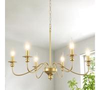 Lustre Doré Vintage 8 Lumières Plafonnier Moderne 72cm 60W HauteurRéglable | Suspension luminaire industriel,Lustre salle à manger,Douille E14,Suspension luminaire pour la Salle à manger, Cuisine,Salon