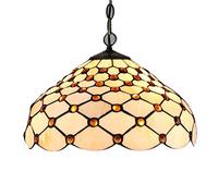 Lustre Durable, Lampe à Suspension de Conception de Perles Brunes en vitrail Antique européen, Lampes à Suspension de décoration de Chambre d'hôtel de Restaurant, Blanc E27 sans Source de lumière