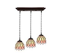 Lustre Durable, Suspension Baroque à Trois têtes en Verre Rose, Lampes suspendues Simples pour Restaurant, Bar, Balcon, allée (Couleur : A), Couleur : B (Couleur : A)