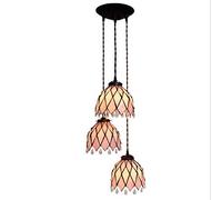 Lustre Durable, Suspension Baroque à Trois têtes en Verre Rose, Lampes suspendues Simples pour Restaurant, Bar, Balcon, allée (Couleur : A), Couleur : B (Couleur : B)