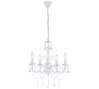 Lustre élégant plafonnier lustre blanc dans un ensemble comprenant des ampoules LED