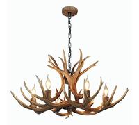 Lustre en Bois de cerf à 6 lumières, Style Vintage, Rustique américain, idéal pour Le Salon, la Salle à Manger, Le Balcon, Le Bar ou Le café.