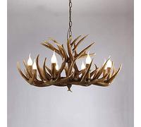 Lustre en Bois de cerf, Style rétro, idéal pour Une Boutique de vêtements, Un Restaurant, Un Salon ou Un Bar. Décoration créative et Originale.