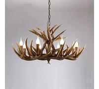 Lustre en Bois de cerf, Style rétro, idéal pour Une Boutique de vêtements, Un Restaurant, Un Salon ou Un Bar. Décoration créative et Originale.