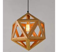 Lustre en Bois de Ferme, luminaire Suspendu géométrique Losange Fait Main à 1 lumière pour Salle à Manger, îlot de Cuisine, entrée, Cage d'escalier Change for The Better