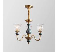 Lustre en céramique entièrement en cuivre, éclairage de Ferme Antique, décor Traditionnel, lumière Rustique, plafonnier élégant, 3 têtes