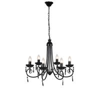 vidaXL Lustre suspendu 240689 Noir 6 douilles d'ampoule E14