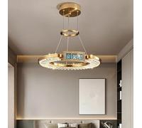 Lustre en Cristal avec Lampe LED, idéal pour Le Salon, la Chambre, Le Couloir, la Cuisine, Style Nordique Moderne, Plafond (Blanc Chaud, D40)