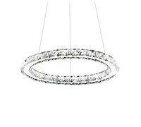 Lustre en Cristal Moderne éclairage Salle à Manger Salon luminaire Suspendu réglable plafonnier luminaires LED, lumière Chaude, 80 cm (31 Pouces)