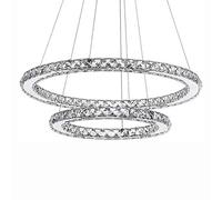 Lustre en Cristal Moderne éclairage Salle à Manger Salon luminaire Suspendu réglable plafonnier luminaires LED, lumière Chaude, 80 cm (31 Pouces)