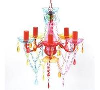 Lustre en cristal multicolore classique plafonnier 5 feux lampe luminaire 240311