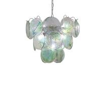 Lustre En Nacre Irisée, Suspension Composée de Disques Acryliques Circulaires Superposés, Plafonnier Moderne Et Glamour Idéal Comme Centre de Table Pour Salon, Salle À Manger, Boutique Ou Salon de Bea