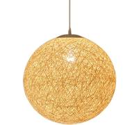 Lustre en rotin Beige en Osier Vintage tissé à la Main, plafonnier Rond tissé pour Cuisine, îlot, Salle à Manger, Chambre à Coucher, Couloir, Bar, Salon, suspension/a/40 cm
