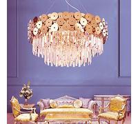 Lustre en Verre Cristal doré, lumière postmoderne Durable, atmosphère Simple, Salon, Salle à Manger, LED Φ60cm