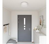 Lustre encastré - Blanc - Ø 30 cm - Tissu - E27 - Design contemporain