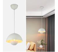 Lustre Floral Blanc pour Plafond, Suspension E27 Blanche pour Chambre avec Design Flowerpot