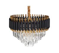 Lustre Glamour Lampe Suspendue en Métal et Cristaux Verre Doré 40 cm Acheiro