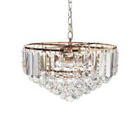 Lustre Glamour Lampe Suspendue en Métal et Cristaux Verre Doré 49 cm Acheiro