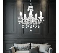 Lustre plafonnier suspension 5 flammes Lustre 5 bras, 5x E14, diamètre x hauteur 44 x 128 cm, salon salle à manger