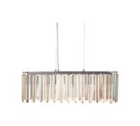 Lustre Lampe Pendante Eclairage en Fer Cristaux deVerre Finition Chromée Argenté