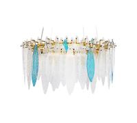 Lustre Lampe Pendante Style Moderne Glamour Abat-jour Rond en Verre Base Métal M