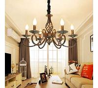 Lustre Lampe Suspendue Rétro Classique Pendentif Aristocratique Lumineux Antiquités Fer Forgé Suspension Bougie E14 Hauteur Réglable Pendule Restaurant Cuisine Barre Plafonnier Éclairage Plafond,Rust