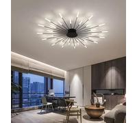 Lustre LED Effet feu d'artifice pour Salon, Chambre, Maison, Lampe de Plafond Moderne (30 têtes, Noir, intensité Variable)