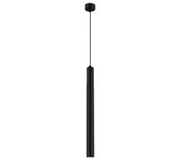 Lustre Led Noir En Aluminium, Cylindre Minimaliste, Suspension Réglable, Luminaires À Long Tube, Lampe À Suspension Cylindrique, Lampe À Suspension Pour Hall, Magasin de Vêtements/4*30Cm/Lumière Chaud