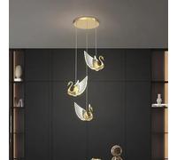Lustre LED Nordique Simple, Style Cygne créatif, Suspension Lumineuse personnalisée pour la Maison, l'hôtel, l'escalier, la Salle à Manger ou la Chambre à Coucher (lumière Naturelle, 3 lumiè