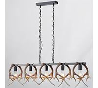 Lustre linéaire en Bois de cerf, Suspension rétro Style Ferme, Lustre Suspendu en résine Imitation Bois de cerf pour Salle à Manger, îlot de Cuisine, plafonnier