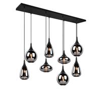 Lustre LUMINA noir Trio 8 lumières E14 métal/verre