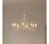 Lustre Malbo, blanc, métal, à 8 lampes, E14 Malbo HELAM, dimmable, blanc, Salon / Salle à manger, Métal, Moderne