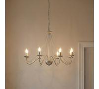 Lustre Malbo, or blanc, métal, à 8 lampes, E14 Malbo HELAM, dimmable, doré, Salon / Salle à manger, Métal, Moderne