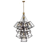 Lustre moderne bronze/laiton Fulton 13xE27 Hinkley