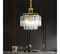 Lustre Moderne de Luxe en Cristal à LED - Suspension créative en Laiton pour Salon, Restaurant, Chambre, Villa, hôtel, escalier Duplex (D110CM) (L D46cm)