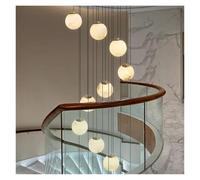 Lustre moderne en marbre avec LED, hauteur réglable, grande lampe suspendue luxueuse avec structure en fer, idéale pour le salon, la chambre, lescalier dune villa, la salle à manger (26head)