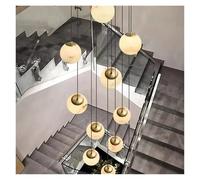 Lustre moderne en marbre avec LED, hauteur réglable, grande lampe suspendue luxueuse avec structure en fer, idéale pour le salon, la chambre, lescalier dune villa, la salle à manger (18head)